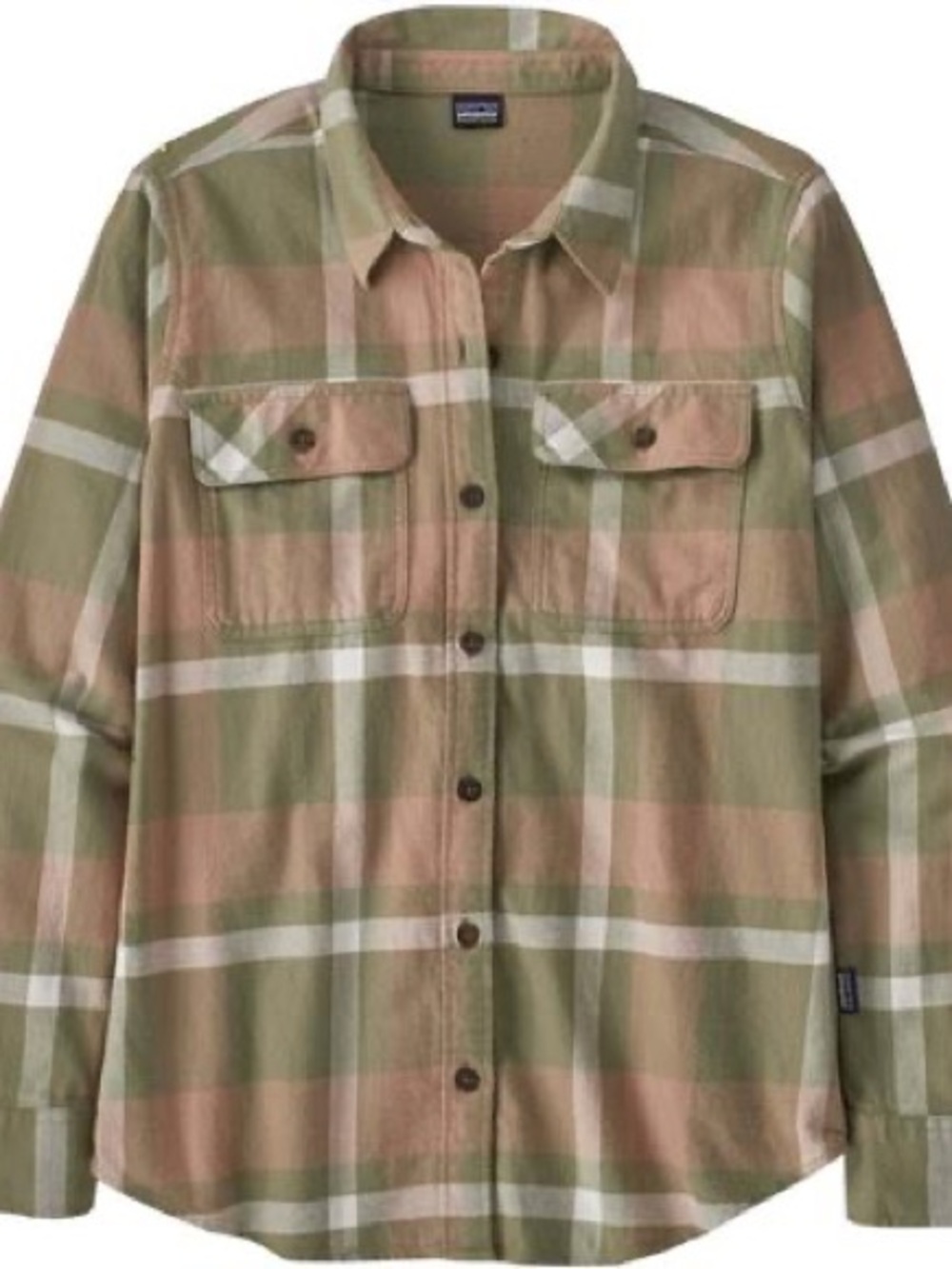 Patagonia Olive & Tan Plaid Button-Down Shirt